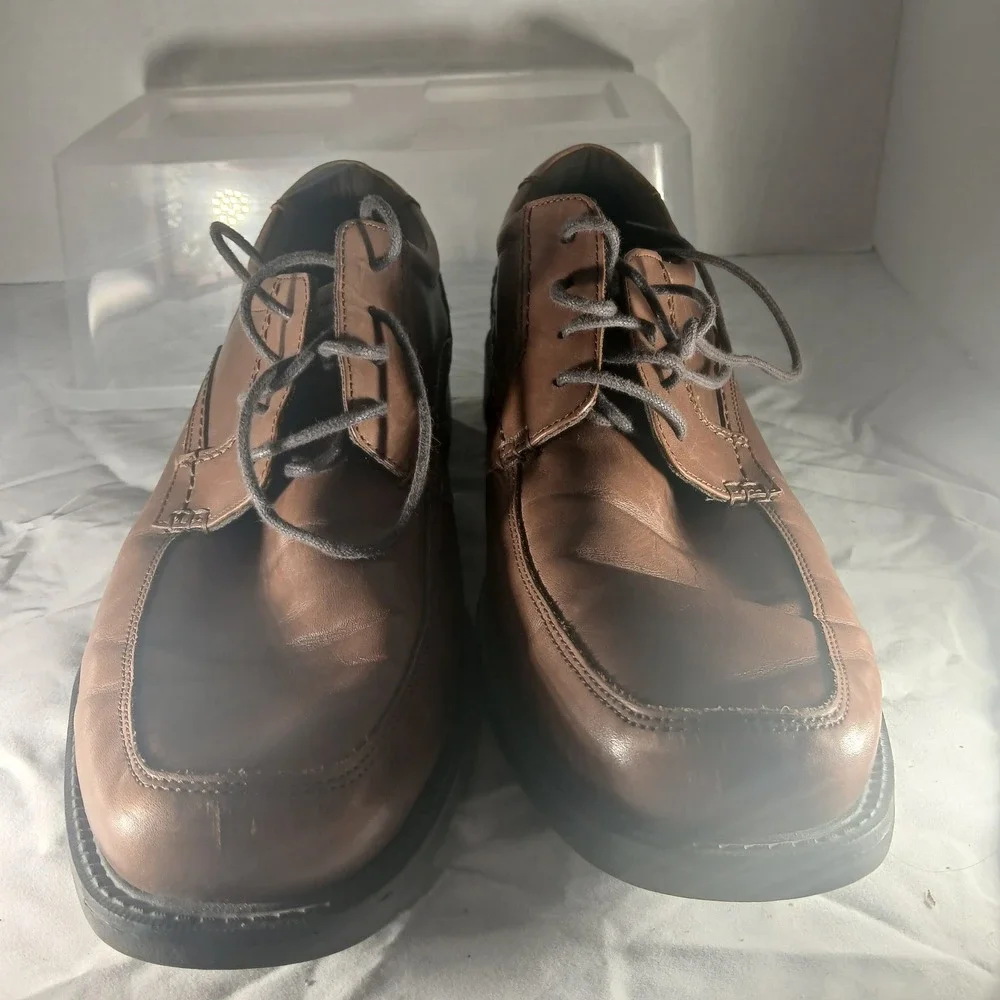 Rockport Mens Leather Lace Up‎ Dress Shoes Comfort Classic Brown Size 13M